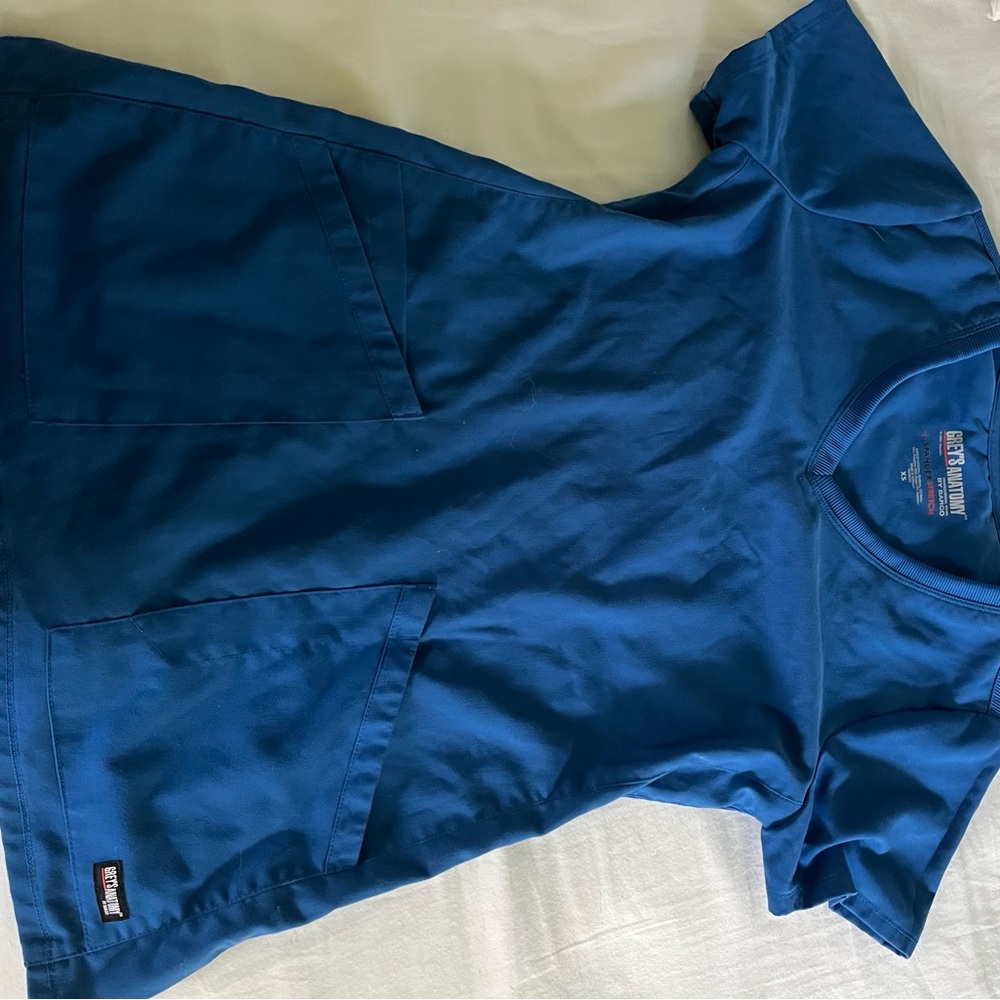 XS royal blue greys anatomy scrub top (spandex stretch)